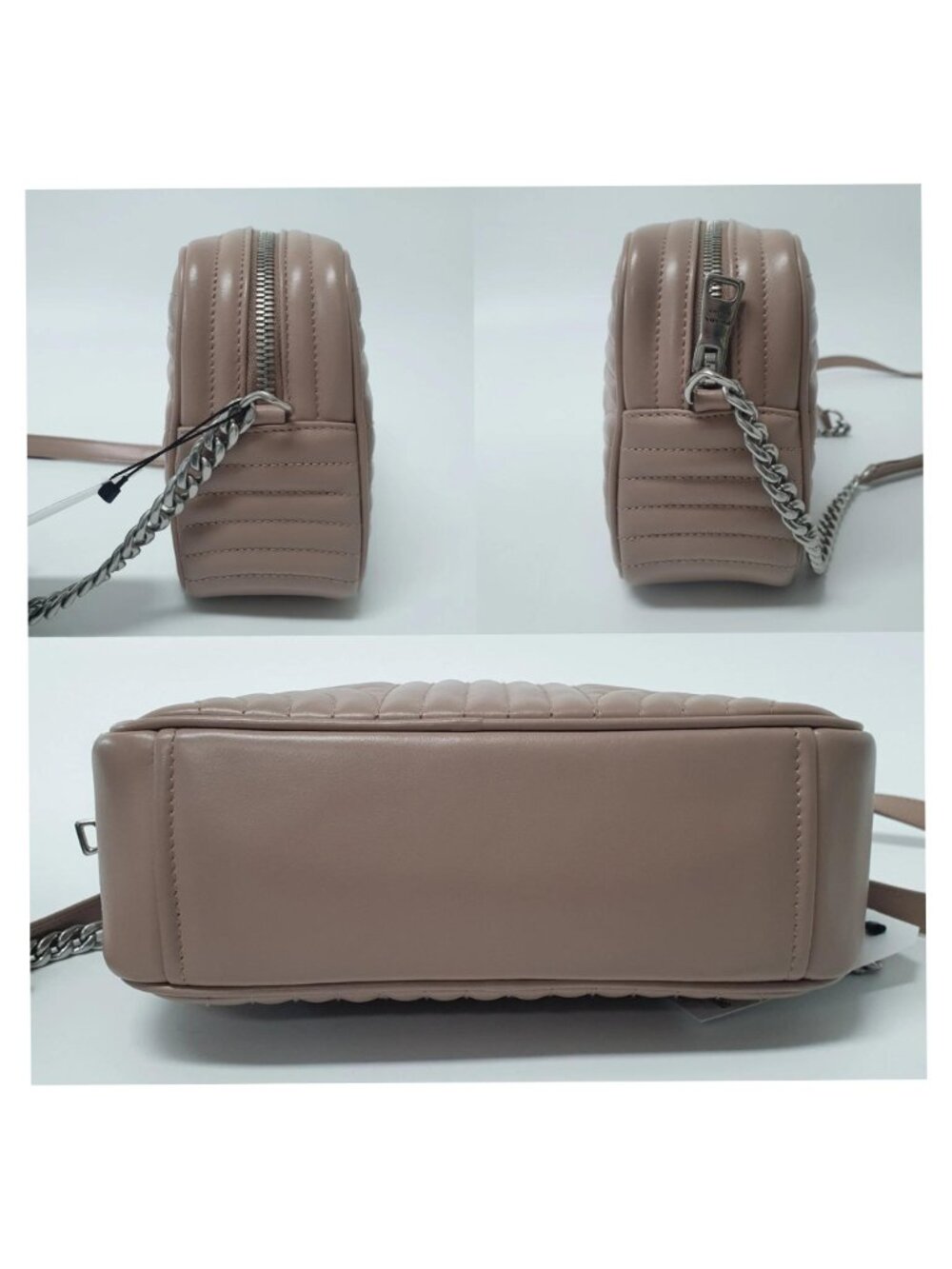 Authentic Prada Diagramme Camera Bag Nude Beige Leather Crossbody Chain Luxury - Picture 4 of 11